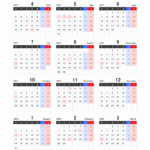 【4月始まり】2027年度エクセル年間カレンダー（月曜始まり）