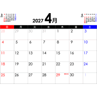 PDFカレンダー2027年4月