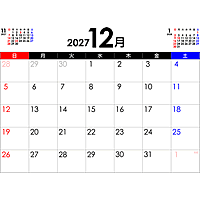 PDFカレンダー2027年12月