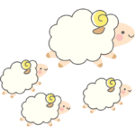 かわいい羊の親子のイラスト