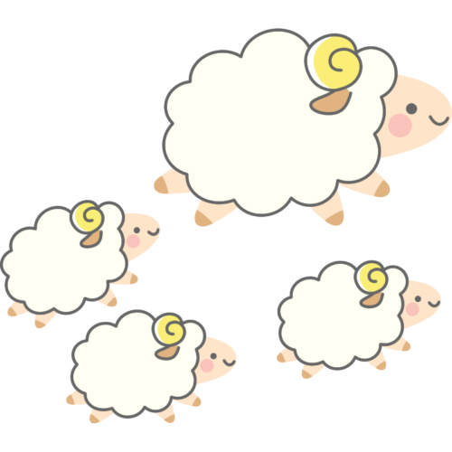 かわいい羊の親子のイラスト