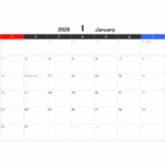 2028年エクセルカレンダー（日曜始まり）